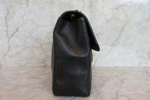 CHANEL/シャネル 中マトラッセシングルフラップチェーンショルダーバッグ ラムスキン ブラック/ゴールド金具 ショルダーバッグ 700080036