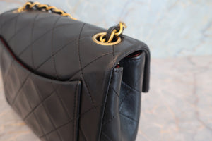 CHANEL/シャネル ミニマトラッセシングルフラップチェーンショルダーバッグ ラムスキン ブラック/ゴールド金具 ショルダーバッグ 700060132