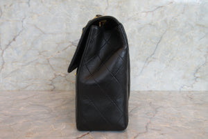 CHANEL/シャネル 中マトラッセシングルフラップチェーンショルダーバッグ ラムスキン ブラック/ゴールド金具 ショルダーバッグ 700080036
