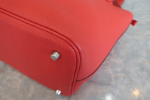 将图片加载到图库查看器，HERMES PICOTIN LOCK MM Clemence leather Rouge pivoine □R刻印 Hand bag 600080042
