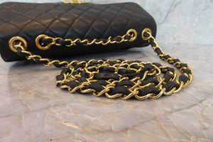 CHANEL/シャネル 中マトラッセシングルフラップチェーンショルダーバッグ ラムスキン ブラック/ゴールド金具 ショルダーバッグ 700080036