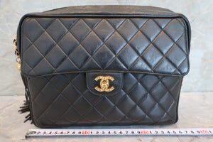 CHANEL/シャネル マトラッセフリンジチェーンショルダーバッグ ラムスキン ブラック/ゴールド金具 ショルダーバッグ 600100088