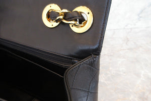 CHANEL/シャネル 中マトラッセシングルフラップチェーンショルダーバッグ ラムスキン ブラック/ゴールド金具 ショルダーバッグ 700080036
