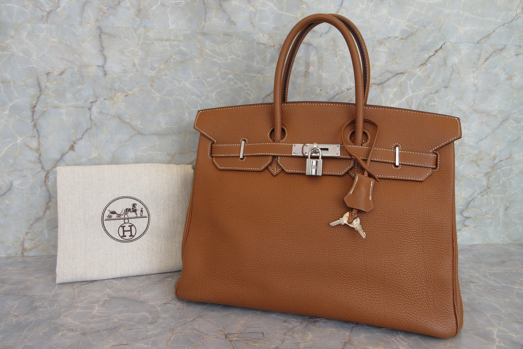 HERMES／エルメス バーキン35 トゴ ゴールド □H刻印 ハンドバッグ 700090037