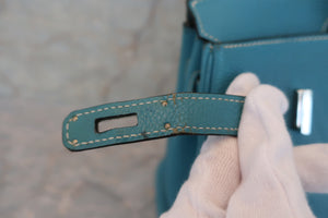 HERMES BIRKIN 30 Togo leather Blue jean □J Engraving Hand bag 500080142
