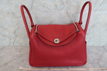 将图片加载到图库查看器，HERMES LINDY 30 Clemence leather Rouge garance □R刻印 Shoulder bag 600090096
