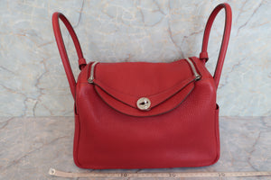 HERMES LINDY 30 Clemence leather Rouge garance □R刻印 Shoulder bag 600090096