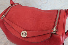 将图片加载到图库查看器，HERMES LINDY 30 Clemence leather Rouge garance □R刻印 Shoulder bag 600090096
