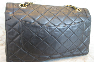 CHANEL/シャネル パリ限定マトラッセダブルフラップチェーンショルダーバッグ ラムスキン ブラック/ゴールド金具 ショルダーバッグ 700080043