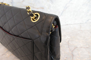 CHANEL/シャネル パリ限定マトラッセダブルフラップチェーンショルダーバッグ ラムスキン ブラック/ゴールド金具 ショルダーバッグ 700080043