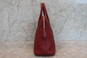 HERMES／BOLIDE 31 Clemence leather Rouge H □Q Engraving Shoulder bag 700100080