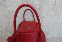 将图片加载到图库查看器，HERMES LINDY 30 Clemence leather Rouge garance □R刻印 Shoulder bag 600090096
