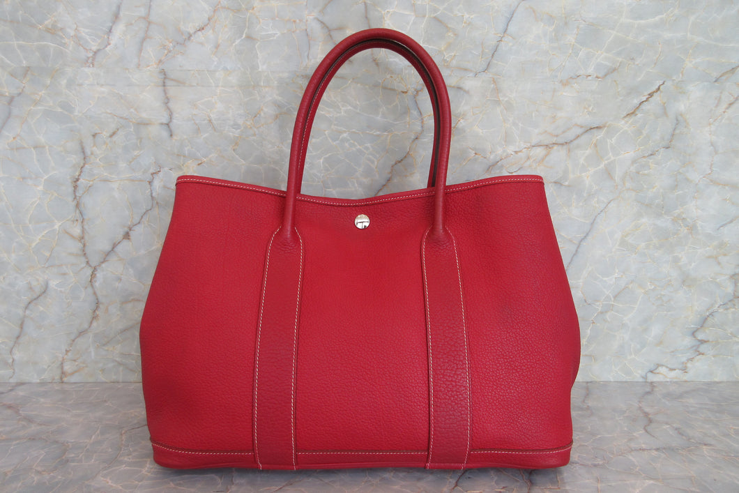 HERMES／エルメス ガーデンパーティPM ネゴンダ ルージュガランス □L刻印 トートバッグ 700040087