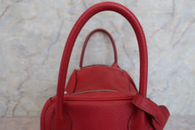 将图片加载到图库查看器，HERMES LINDY 30 Clemence leather Rouge garance □R刻印 Shoulder bag 600090096
