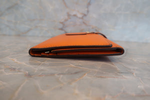 HERMES／エルメス ベアンデュプリ ヴォーエプソン オレンジ □I刻印 財布 700050244