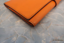 画像をギャラリービューアに読み込む, HERMES／エルメス ベアンデュプリ ヴォーエプソン オレンジ □I刻印 財布 700050244
