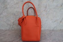 将图片加载到图库查看器，HERMES LINDY 34 Clemence leather Orange poppy □R刻印 Shoulder bag 600090097
