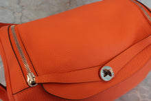 Load image into Gallery viewer, HERMES LINDY 34 Clemence leather Orange poppy □R Engraving Shoulder bag 600090097
