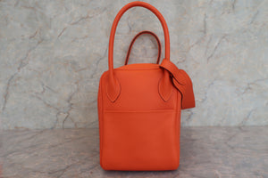 HERMES LINDY 34 Clemence leather Orange poppy □R Engraving Shoulder bag 600090097