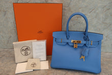 Load image into Gallery viewer, HERMES BIRKIN 30 Epsom leather Blue paradise □N Engraving Hand bag 700100087

