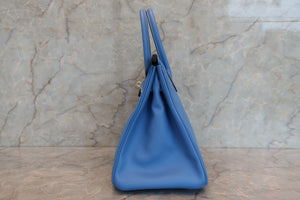 HERMES BIRKIN 30 Epsom leather Blue paradise □N Engraving Hand bag 700100087