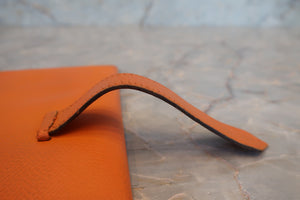 HERMES／エルメス ベアンデュプリ ヴォーエプソン オレンジ □I刻印 財布 700050244