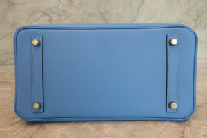 HERMES BIRKIN 30 Epsom leather Blue paradise □N Engraving Hand bag 700100087
