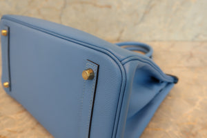 HERMES BIRKIN 30 Epsom leather Blue paradise □N Engraving Hand bag 700100087