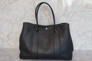 HERMES GARDEN PARTY PM Negonda leather Black □L刻印 Tote bag 600110168