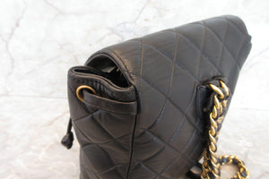 CHANEL/シャネル マトラッセチェーンリュック ラムスキン ブラック/ゴールド金具 リュック 700080040