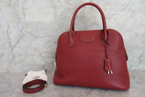 HERMES／エルメス ボリード31 トリヨンクレマンス ルージュアッシュ □Q刻印 ショルダーバッグ 700070086