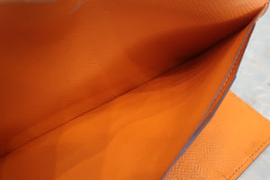HERMES／エルメス ベアンデュプリ ヴォーエプソン オレンジ □I刻印 財布 700050244
