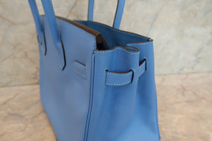 HERMES BIRKIN 30 Epsom leather Blue paradise □N Engraving Hand bag 700100087