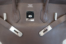 将图片加载到图库查看器，HERMES BIRKIN 30 Clemence leather Chocolat □L刻印 Hand bag 600080034
