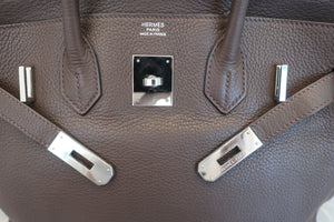 HERMES BIRKIN 30 Clemence leather Chocolat □L刻印 Hand bag 600080034