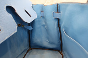 HERMES BIRKIN 30 Epsom leather Blue paradise □N Engraving Hand bag 700100087