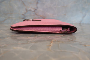 HERMES／エルメス ドゴンGM トゴ ピンク/トゥルティエールグレー □M刻印 財布 700080144