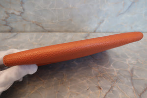 HERMES  Dogon GM Togo leather Orange □H Engraving Wallet 700090224