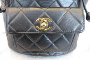 CHANEL/シャネル マトラッセチェーンリュック ラムスキン ブラック/ゴールド金具 リュック 700080040