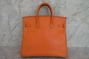 HERMES／エルメス オータクロア32 ボックスカーフ オレンジ □E刻印 ハンドバッグ 700080110