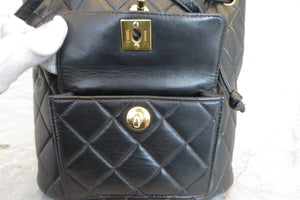 CHANEL/シャネル マトラッセチェーンリュック ラムスキン ブラック/ゴールド金具 リュック 700080040