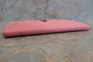 HERMES／エルメス ドゴンGM トゴ ピンク/トゥルティエールグレー □M刻印 財布 700080144