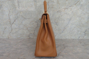 HERMES KELLY 32 Box carf leather Natural 〇Y Engraving Shoulder bag 700070129