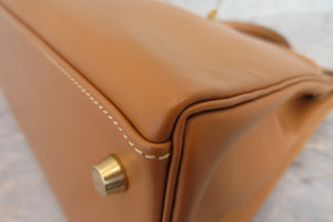 HERMES KELLY 32 Box carf leather Natural 〇Y Engraving Shoulder bag 700070129