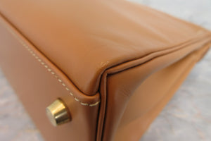 HERMES KELLY 32 Box carf leather Natural 〇Y Engraving Shoulder bag 700070129