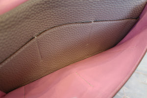 HERMES／エルメス ドゴンGM トゴ ピンク/トゥルティエールグレー □M刻印 財布 700080144