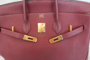 HERMES HAUT A COURROIRE 36 Fjord leather Rouge H □L刻印 Hand bag 600010076