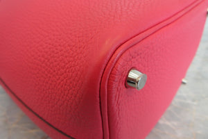 HERMES PICOTIN LOCK PM Clemence leather Rose extreme D刻印 Hand bag 700010163