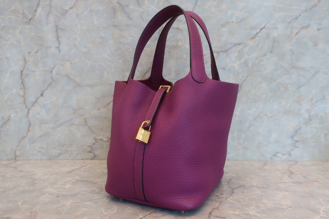 HERMES／エルメス ピコタンロックＭＭ トリヨンクレマンス アネモネ Z刻印 ハンドバッグ 700090006