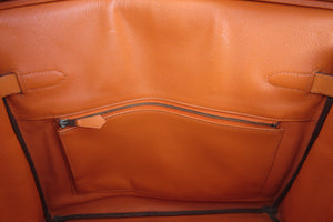 HERMES／エルメス オータクロア32 ボックスカーフ オレンジ □E刻印 ハンドバッグ 700080110